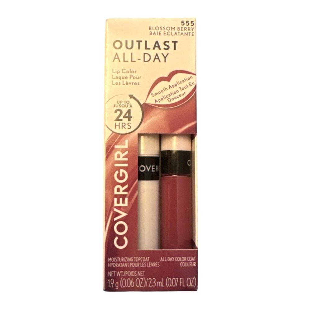 Covergirl Lip Color Blossom Berry 555 Outlast All Day Moisturizing Top Coat